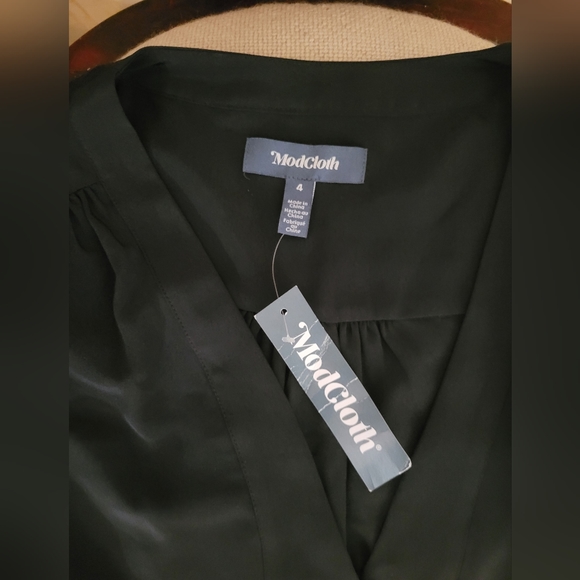 Gorgeous Modcloth Black Midi Dress w Covered Buttons - Picture 4 of 5